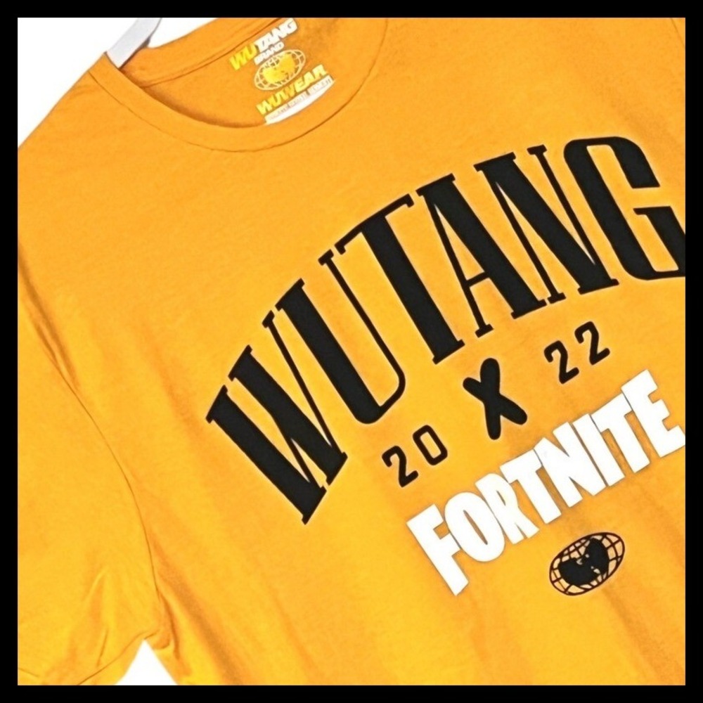 Wu-Wear Wu-Tang Clan x Fortnite Graphic Print Tee T-Shirt Short Sleeve Yellow L